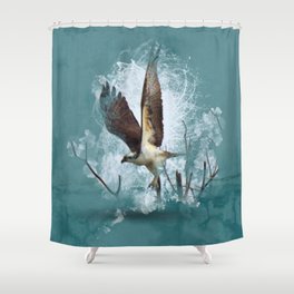 An Osprey Splash Shower Curtain