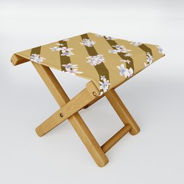 Lines and Flowers Design Folding Stool
