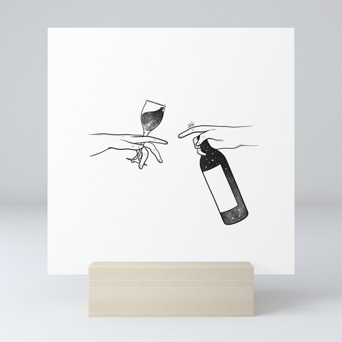 Wine connecting people. Mini Art Print