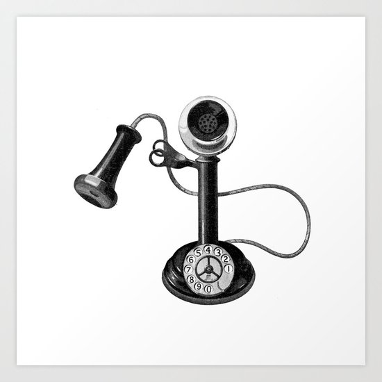 Old telephone Art Print