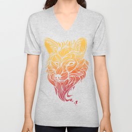 Lined Fox ( colored ) V Neck T Shirt