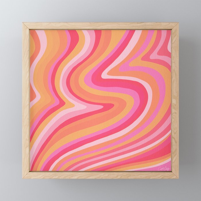 Sunshine Melt – Pink & Peach Palette Framed Mini Art Print