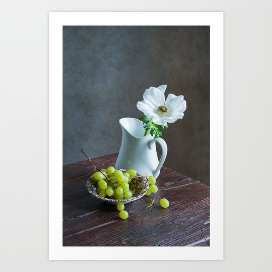 White Anemone Art Print