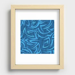 Blue Curves Recessed Framed Print