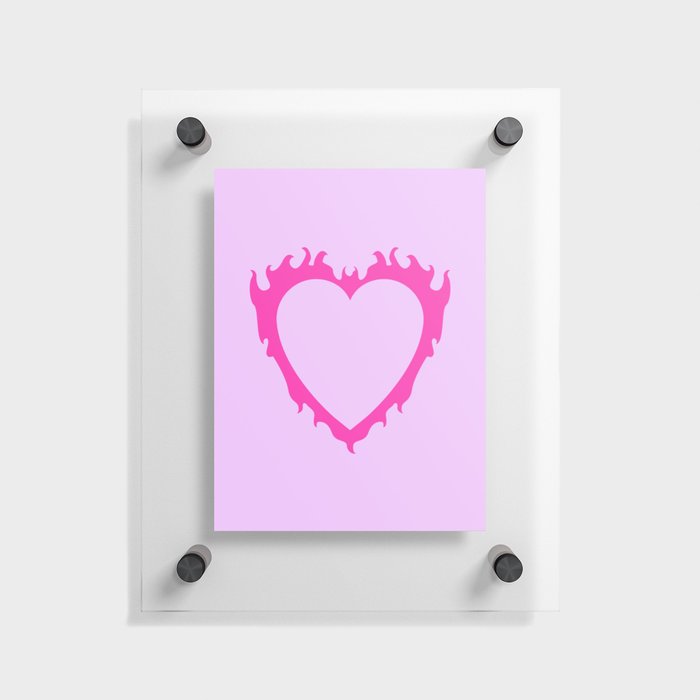 Pink and Purple Flame Heart Floating Acrylic Print