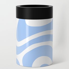 Warped Swirl Marble Pattern (sky blue/white) Can Cooler