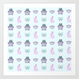Cauldron Bunny bow bat pattern cute kawaii pastel goth Art Print