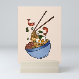 Ramen Noodle Bowl Asian Japanese Food Mini Art Print