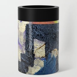 Gold Flowing From Rainbow Abstract Acrylic Painting Can Cooler