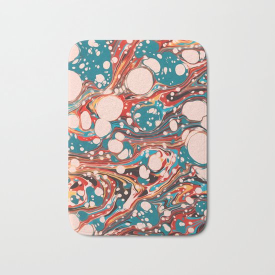 Vintage Watercolor Abstract Summer Paradise Burst Pepe syche Bath Mat
