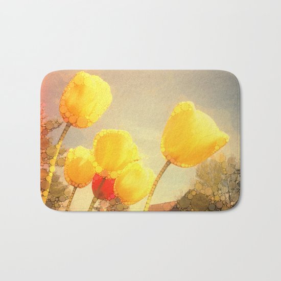 Yellow Tulips Bath Mat