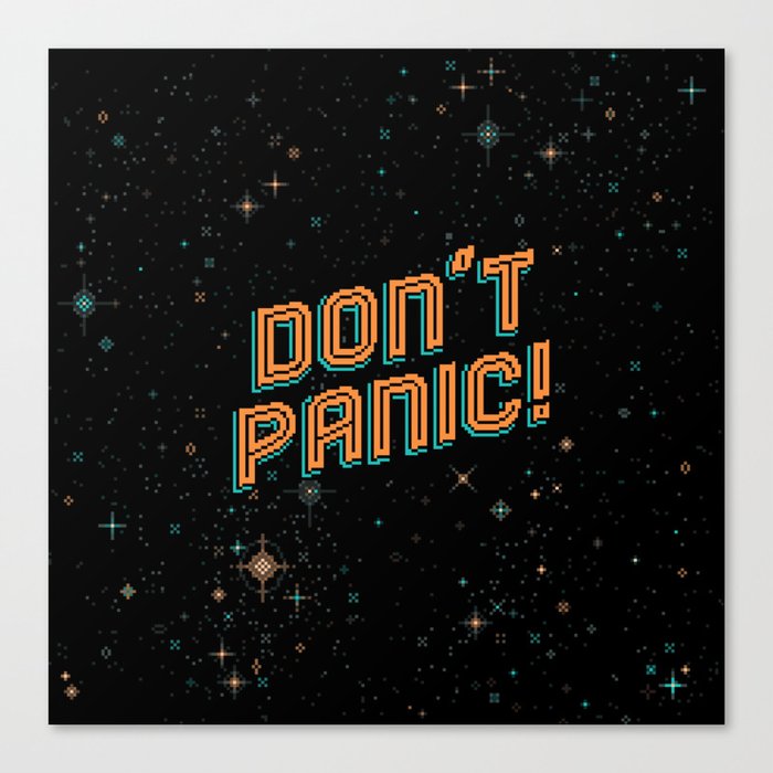 Don't Panic! Pixel Art Canvas Print
