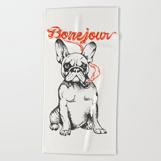 Bonejour Bulldog Beach Towel