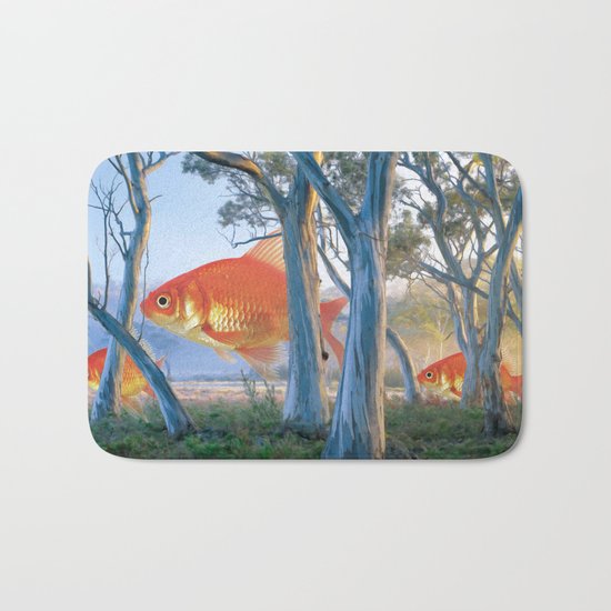 grazing goldfish Bath Mat