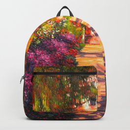 Pathway In Monets Garden At Giverny by Claude Monet Backpack