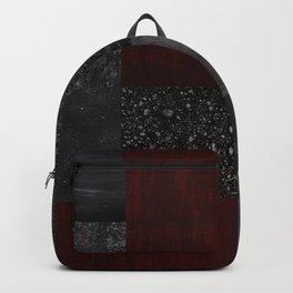 Patchwork (Burgundy + Black) Backpack | Qhopp, Pattern, Vamp, Collage, Black, Dark, Funky, Quinnhopp, Red, Photos 