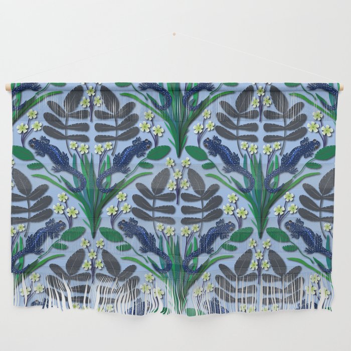 Blue spotted salamander pattern in light blue Wall Hanging
