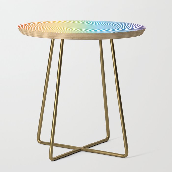 Twisty Stripes in Rainbow Colors. Side Table