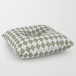 Trendy Sage Green Diamond Argyle Pattern Floor Pillow