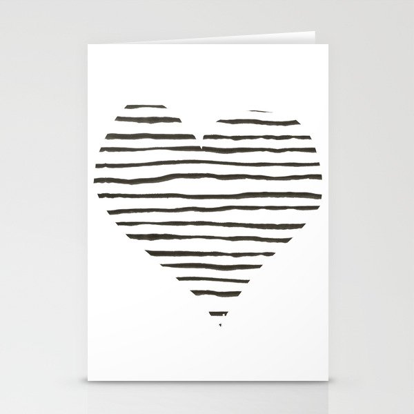 Striped Heart  Stationery Cards