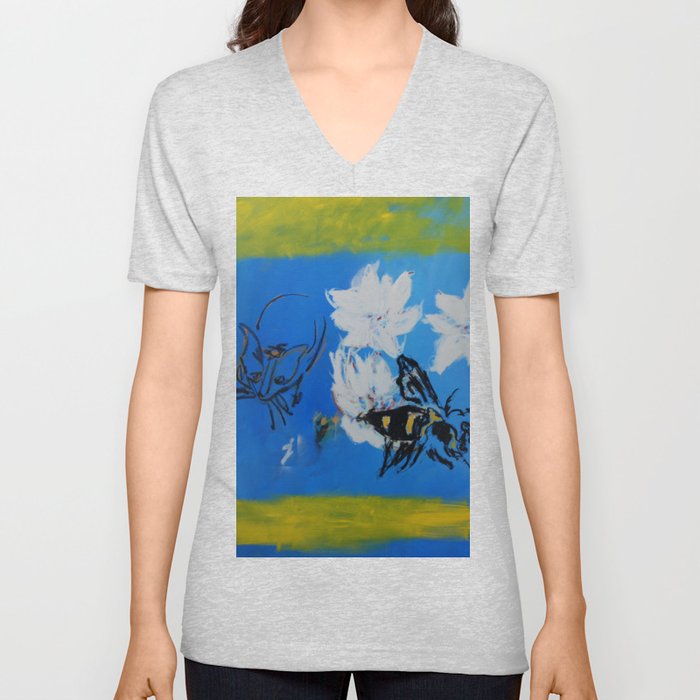 Chipper and the Bee V Neck T Shirt