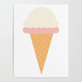 Strawberry and Vanillia Ice-cream Poster