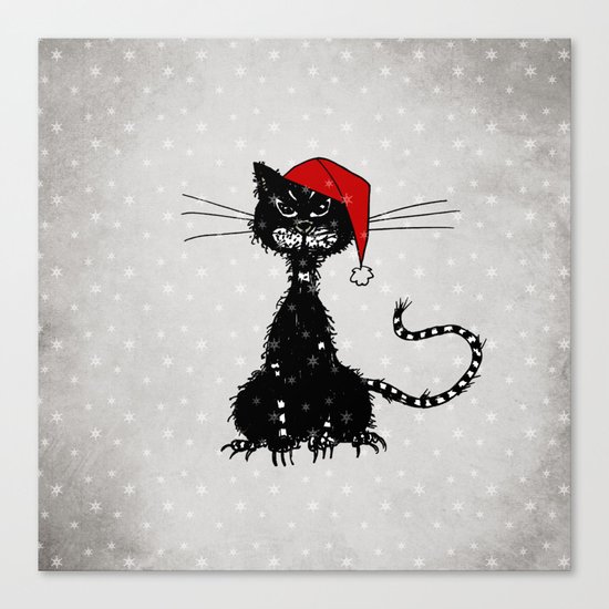 Evil Christmas Cat Canvas Print