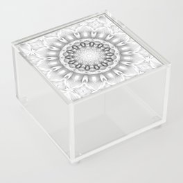 Decorative monochromatic silver Dahlia Acrylic Box