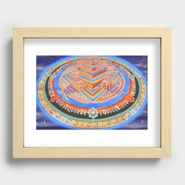 Kalachakra Mandala Three Dimensional Representation Tibetan Buddhist  Recessed Framed Print