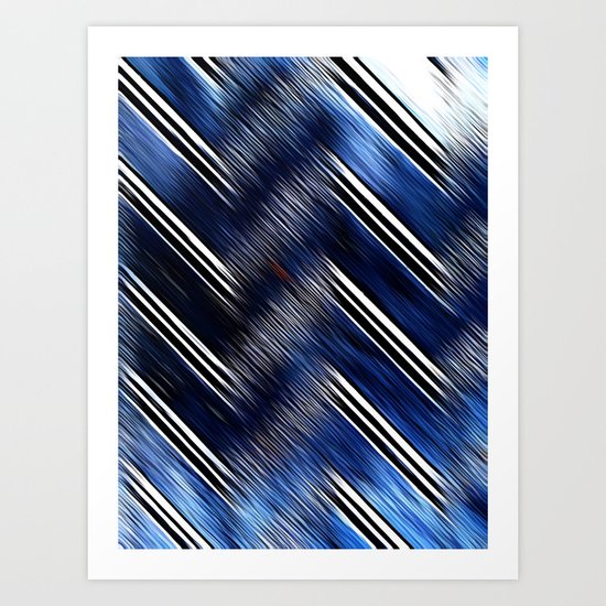 Abstract #Blue #Black #3 #art #society6 Art Print