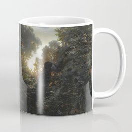 Vintage artwork with statue in forest Mug