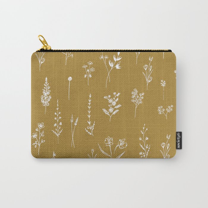 Wildflowers Mustard Carry-All Pouch