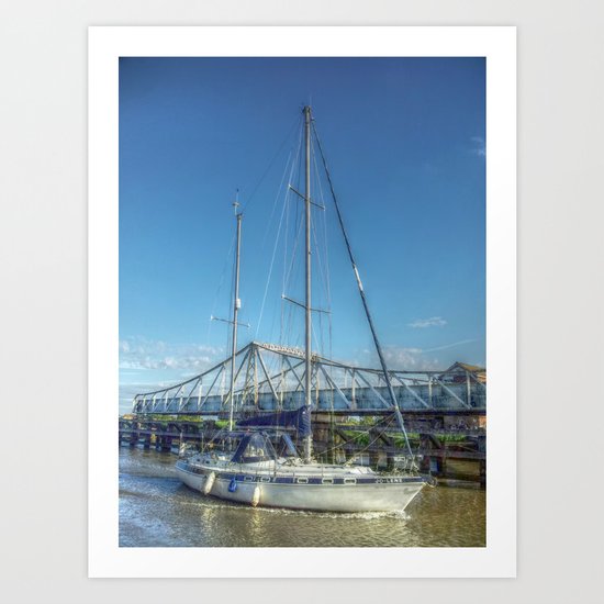 Reedham Swing Bridge and Jo-lene Art Print