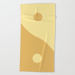 Yin Yang Yellow 2 Beach Towel