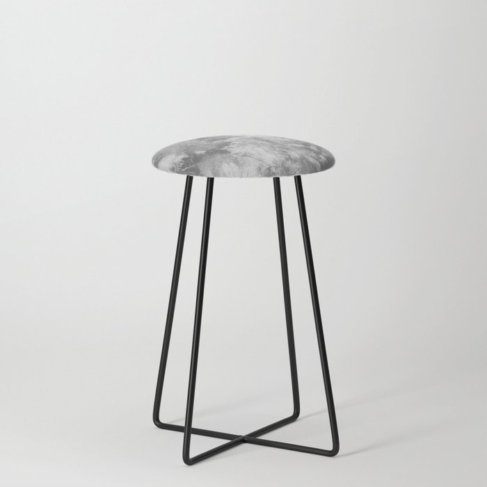 Grey Tie Dye Abstract Pattern Counter Stool