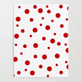 Red Dots on White Poster