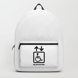 Disabled People Elevator Sign Backpack
