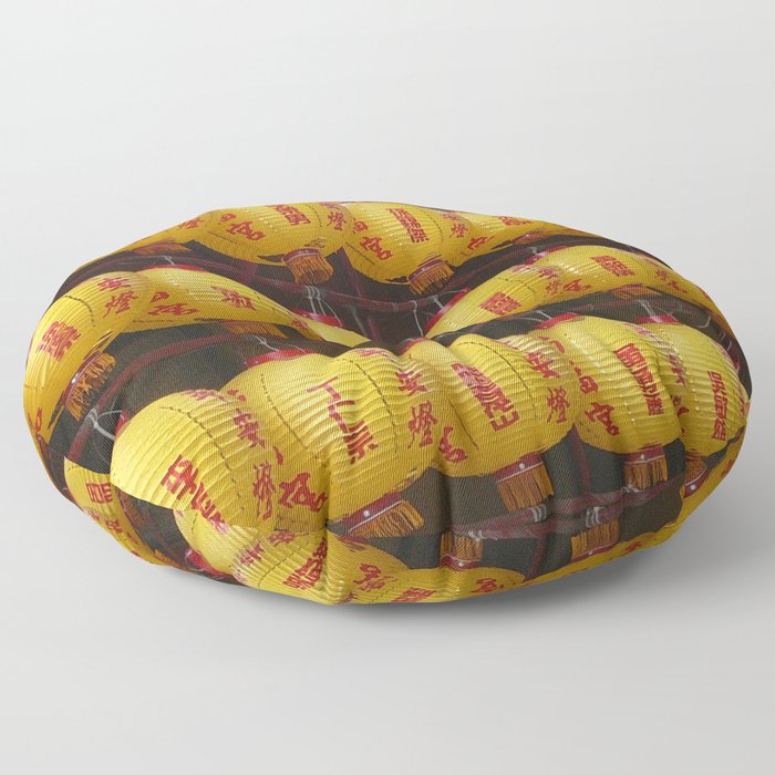 China Photography - Beautiful Yellow Chinese Lanterns Floor Pillow