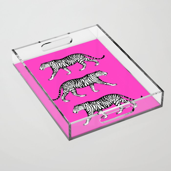 Tigers (Magenta and White) Acrylic Tray