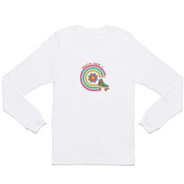 Retro Roller-skates, Vintage 80's Flower Long Sleeve T-shirt