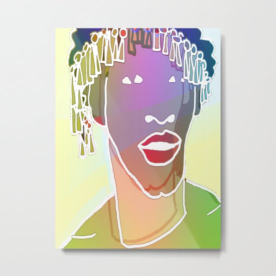 Ebony Purple Headdress White Metal Print