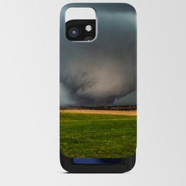 Roaming the Earth - Tornado Rumbles Over Plains Landscape on Spring Day in Kansas iPhone Card Case