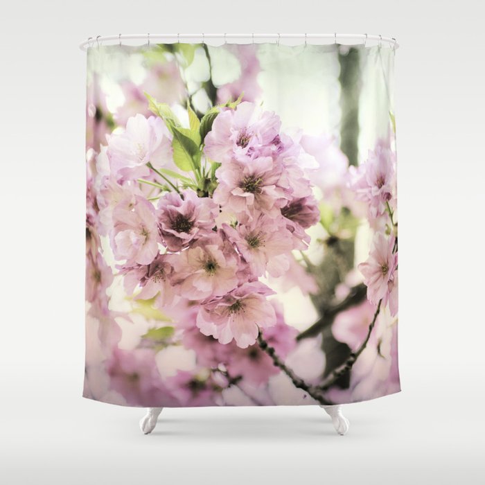 vintage cherry blossom Shower Curtain