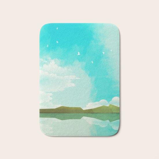 Warm Blue Sky Bath Mat