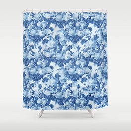 Classic Blue Floral Shower Curtain