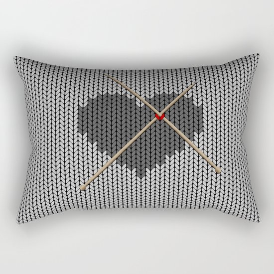 Original Knitted Heart Design Rectangular Pillow