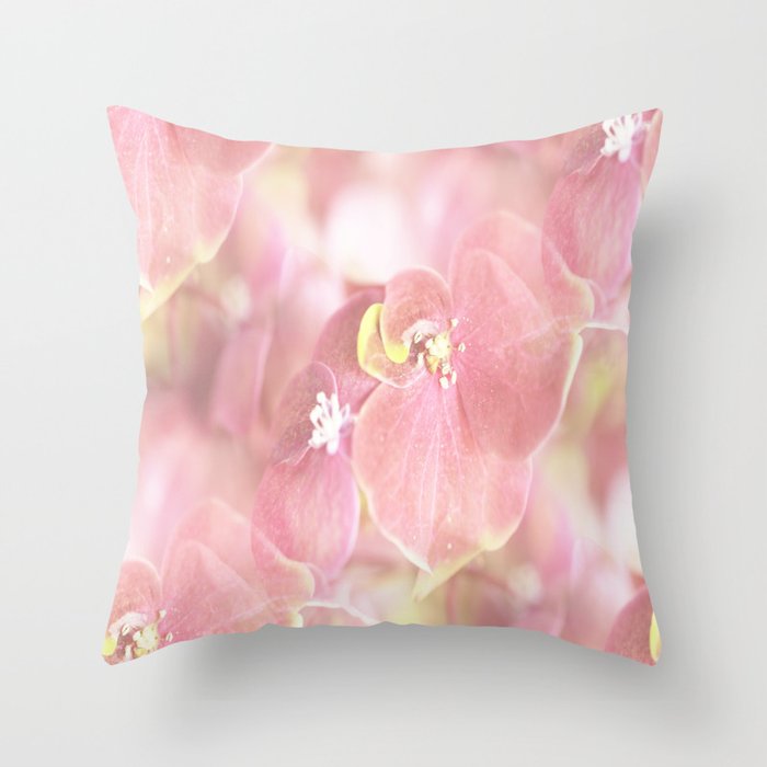 Some Soft Pink Flowers Hydrangea #decor #society6 #buyart Throw Pillow