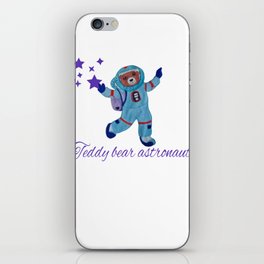 Teddy bear astronaut iPhone Skin