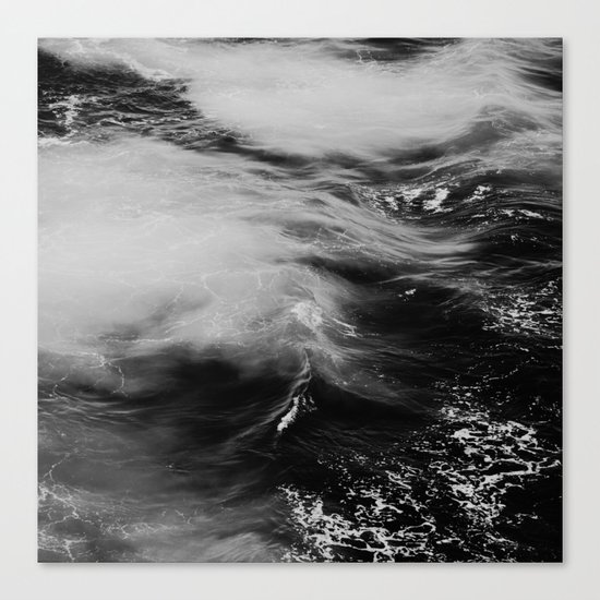 WAVES B&W Canvas Print