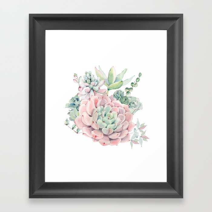 Pink Succulents by Nature Magick Framed Art Print